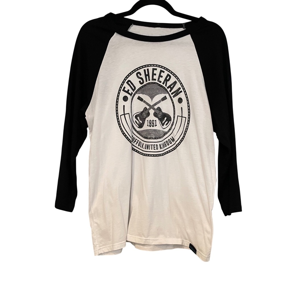 Ed Sheeran 1991 Suffolk United Kingdom‎ Baseball Raglan Tee Shirt
